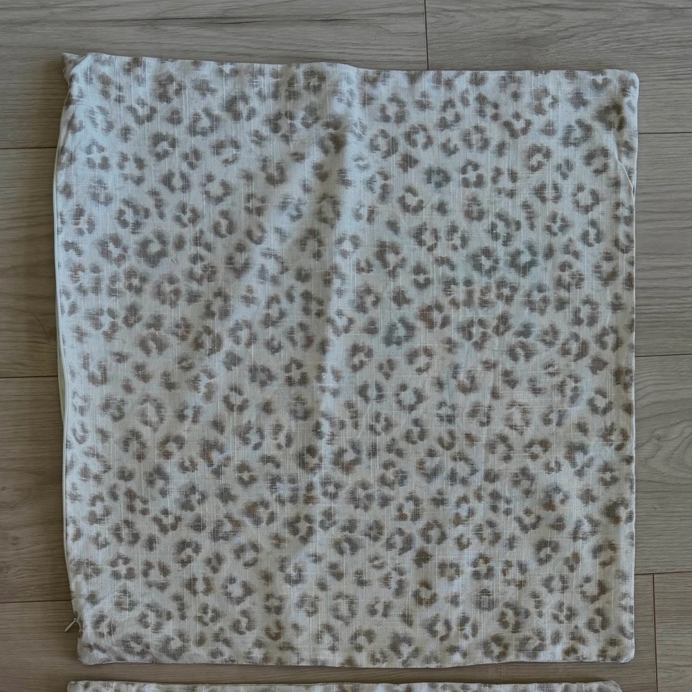 100% LINEN Taupe & Cream Pillow Cover 20x20 Handmade by Arianna Belle